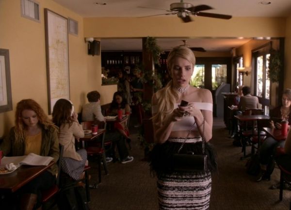 Chanel Oberlin's Tweed and Feather Skirt on Scream Queens