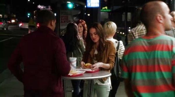 Charlie Selby's Linen Moto Jacket on 90210