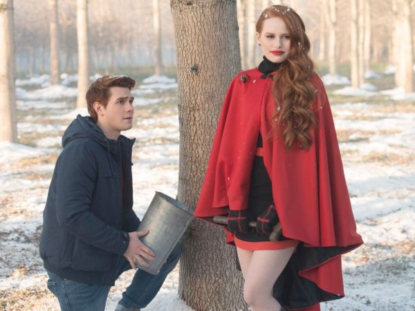 Cheryl Blossom's Black and Red Colorblock Dress on Riverdale
