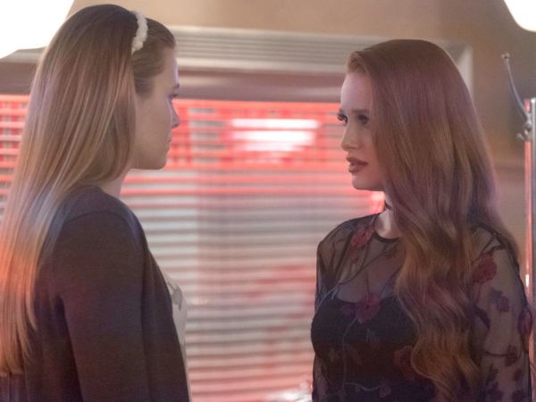 Cheryl Blossom's Black Mesh Floral Top on Riverdale