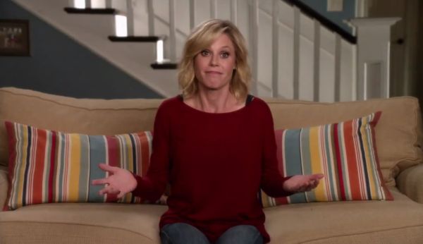 Claire Dunphy's Long-Sleeve Knit Sweater, Deep Scarlet on Modern Family