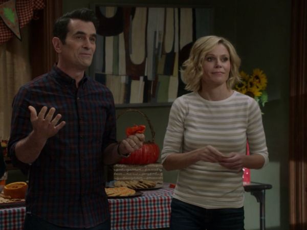 Claire Dunphy's Striped Cashmere Sweater on Modern Family