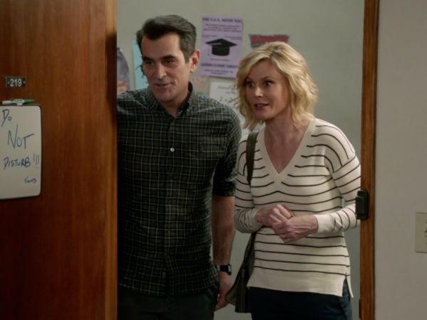 Claire Dunphy's Striped V-Neck Sweater on Modern Family
