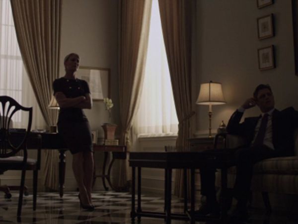 Claire Underwood's Herringbone wool-blend dress on House of Cards