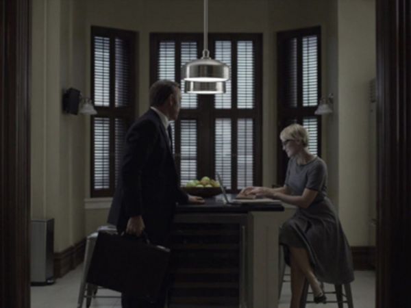 Claire Underwood's Leather Trim Dress on House of Cards