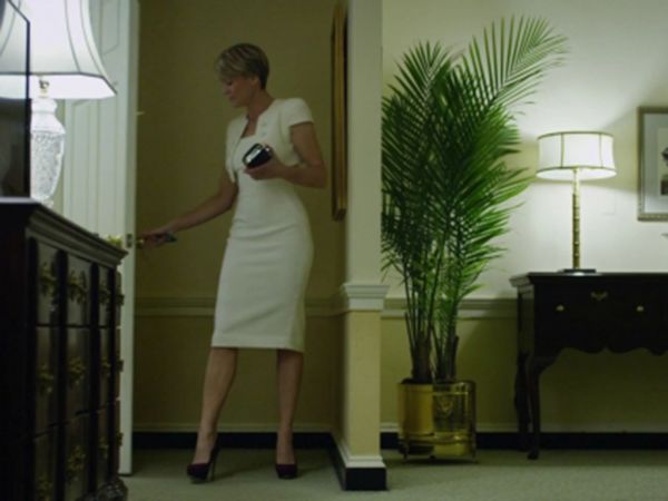 Claire Underwood's Tribtoo Platform Pump in Magenta Suede on House of Cards
