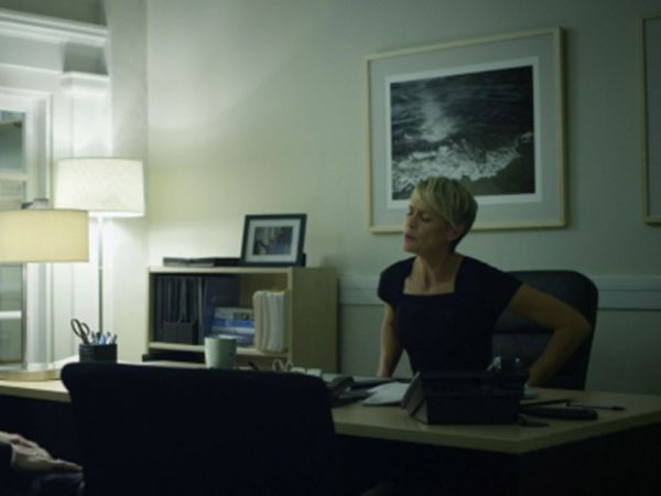 Claire Underwood's Wool-blend stretch-gabardine dress on House of Cards