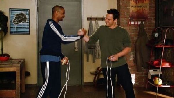 Coach's adidas 3-Stripes Basics Track Suit on New Girl