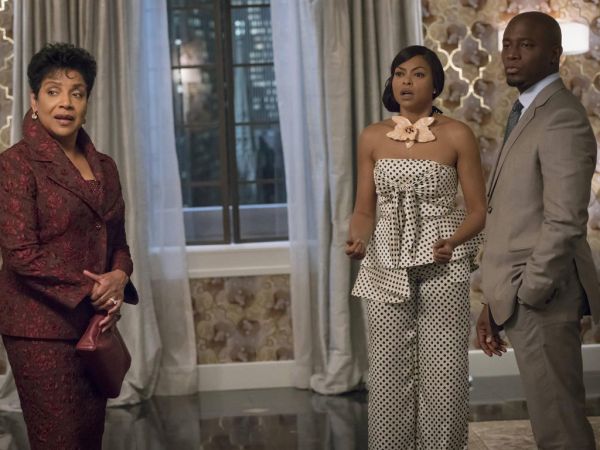 Cookie Lyon's Capote polka-dot silk-charmeuse wide-leg pants on Empire