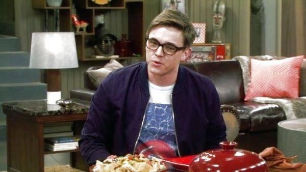 Cooper Finley's Navy Bomber Jacket on Young & Hungry