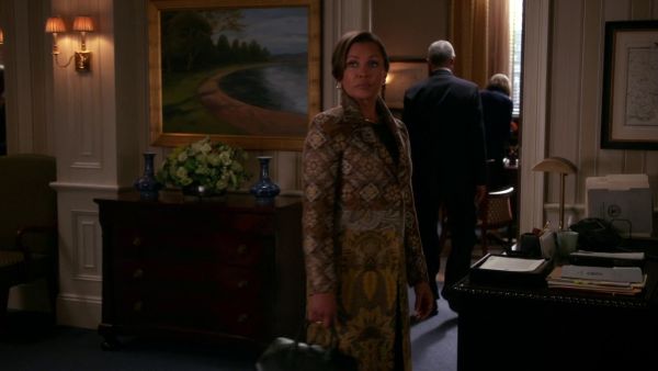 Courtney Boalt's Paisley Jacquard Fitted Coat on The Good Wife