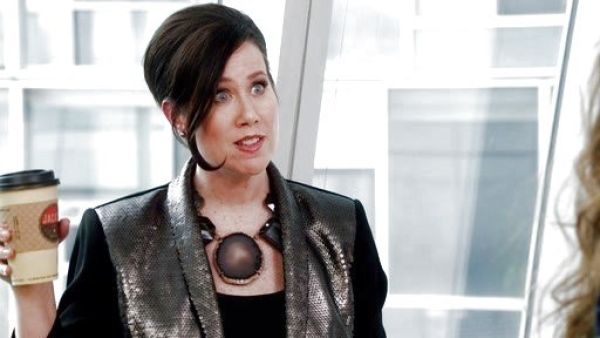 Diana Trout's Waverly Leather Trimmed Sequined-Front Blazer on Younger