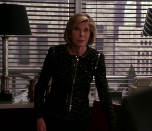 Diane Lockhart's Dondi Zip-Chain Jacket, Black on The Good Wife