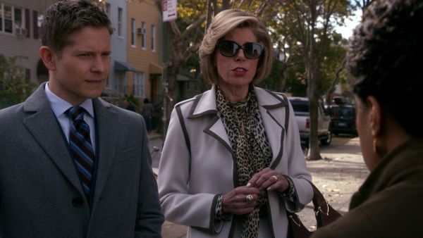 Diane Lockhart's Double Wool Coat With Contrast Trim on The Good Wife
