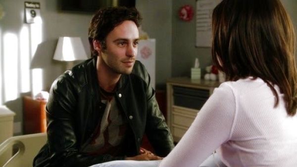 Dominic Russo's Faux Leather Sleeve Moto Jacket on Chasing Life