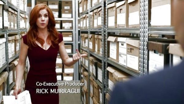 Donna Paulsen's Atria wool dress on Suits