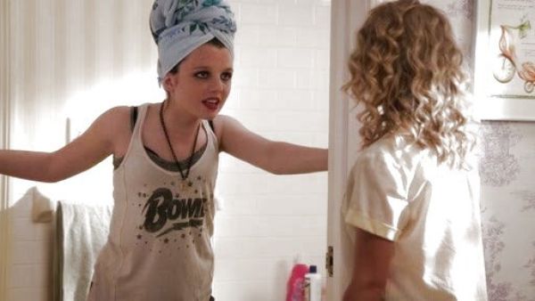 Dorrit Bradshaw's Bowie Stars Asymmetric Racer Tank on The Carrie Diaries