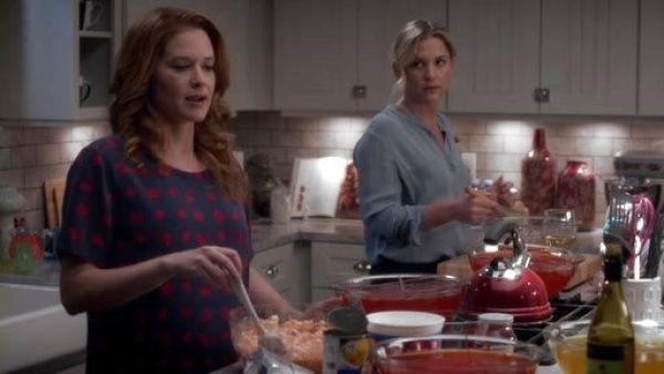 Dr. April Kepner's Riley Fruit and Floral Print Tee on Grey's Anatomy