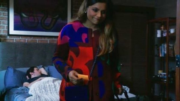 Dr. Mindy Lahiri's Broken Flower Long Coat on The Mindy Project