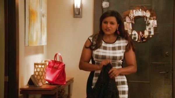 Dr. Mindy Lahiri's Check Bandage Knit Collection Dress on The Mindy Project