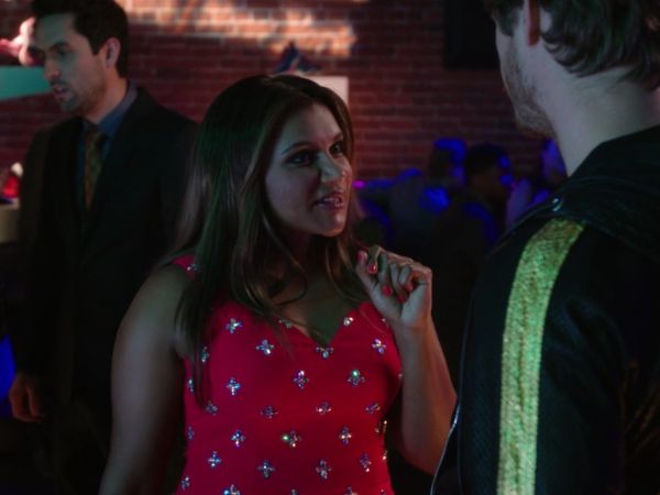 Dr. Mindy Lahiri's Custom Plunge Swarovski Crystal Embellished Dress on The Mindy Project