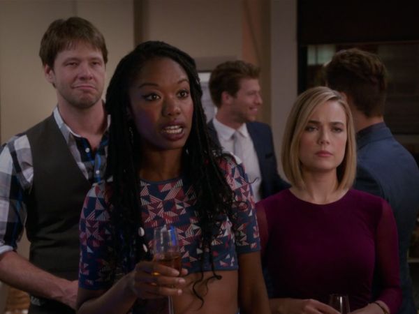 Dr. Mindy Lahiri's Gracy Triangle Knit Jacquard Crop Top on The Mindy Project