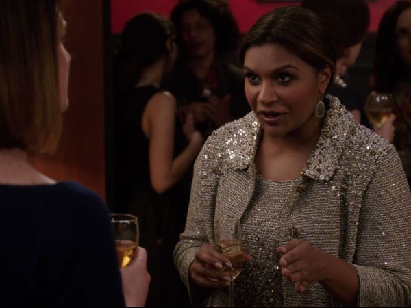 Dr. Mindy Lahiri's Hand Beaded Bauble Knit Dress on The Mindy Project