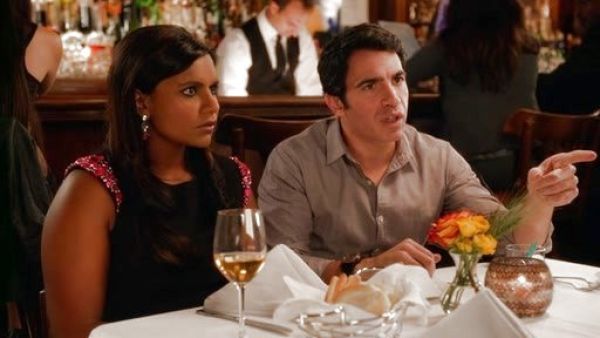 Dr. Mindy Lahiri's Reevah Embellished Shoulder Dress on The Mindy Project