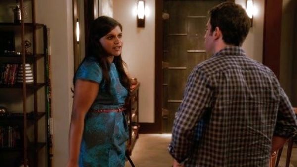 Dr. Mindy Lahiri's Short-Sleeve Floral Jacquard Cocktail Dress on The Mindy Project