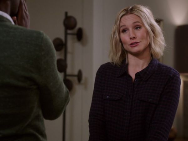 Eleanor Shellstrop's Navy and Purple Plaid Shirt on The Good Place