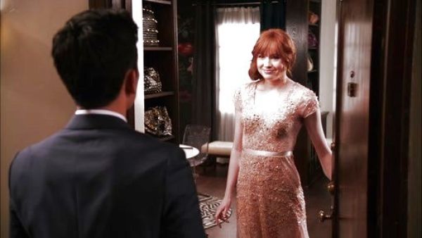 Eliza Dooley's Cap-Sleeve Embellished Gown on Selfie