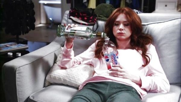 Eliza Dooley's Nobody's Perfect V-Neck Baggy Beach Jumper in Pink on Selfie