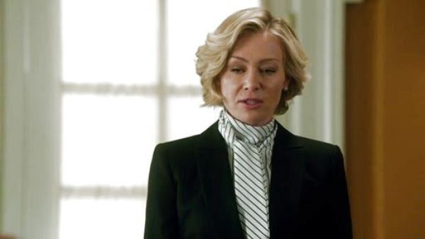 Elizabeth North's Stripe Neck-Tie Blouse on Scandal
