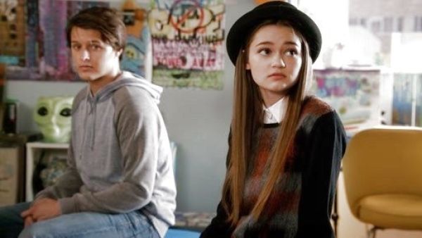 Emma Chota's Mohair Plaid-Front Crewneck Sweater on Red Band Society