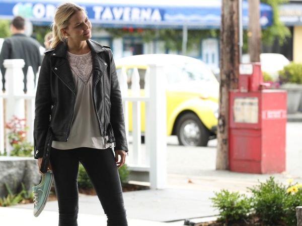 Emma Swan's Embellished Silk Top on Once Upon A Time 