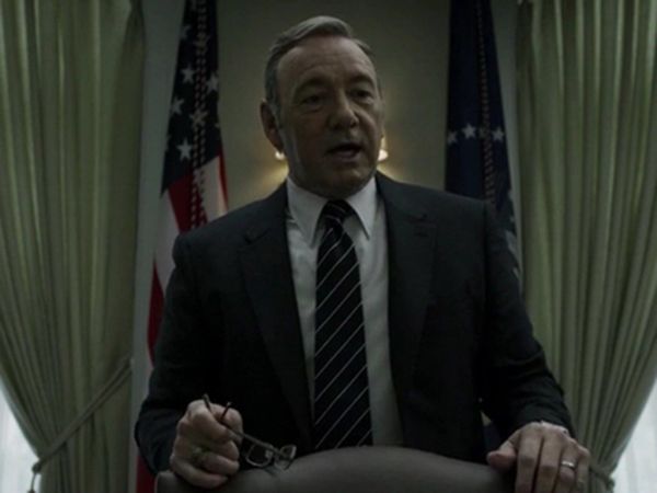 Frank Underwood's Striped Silk Satin Tie on House of Cards
