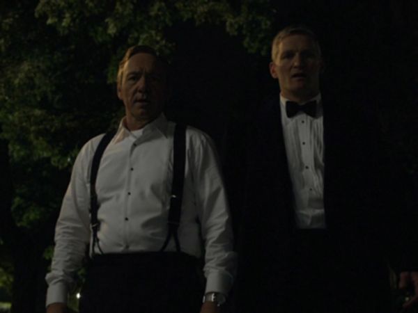 Frank Underwood's Tuxedo Shirt with Glass Button Details on House of Cards