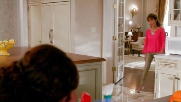 Genevieve Delatour's Briar Pleated-Sleeve Silk Top on Devious Maids