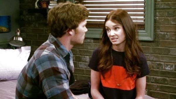 Georgie Farlow's 'Renard' Leather Tuxedo Stripe Leggings on Baby Daddy