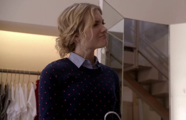 Grace Gardner's Polka-dot Tippi sweater with shoulder buttons on Scream Queens