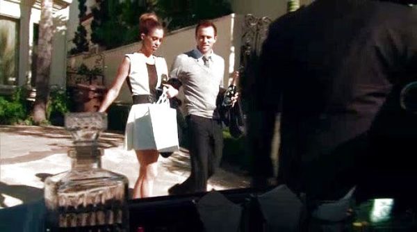 Gretchen Rossi's Spiked Shoulder Skater Dress on The Real Housewives of Orange County