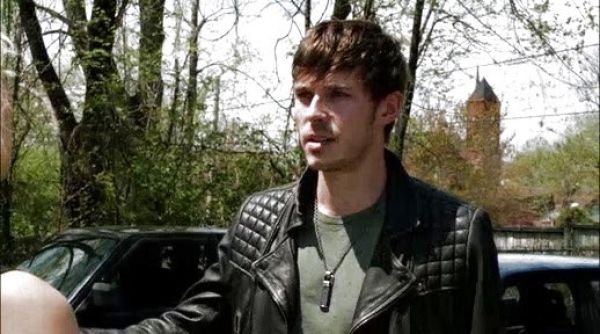 Gunnar Scott's Cargo Leather Biker Jacket on Nashville