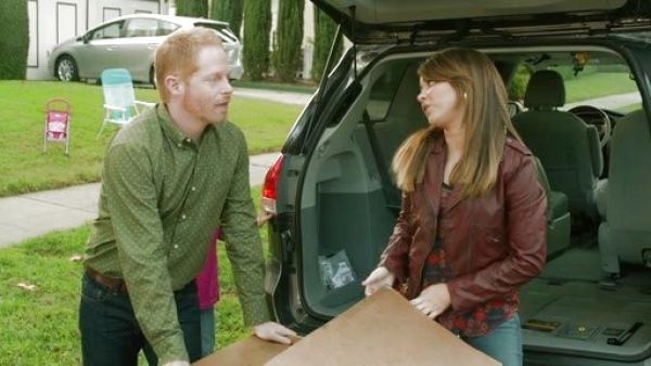 Haley Dunphy's Distressed Vegan Leather Peplum Jacket on Modern Family