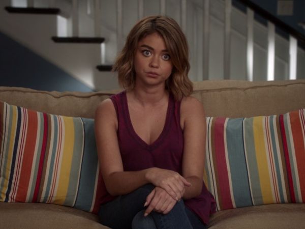 Haley Dunphy's Purple Burnout V-Neck Tank Top on Modern Family