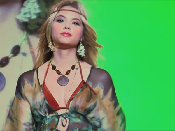 Hanna Marin's Chiffon Watercolor Top on Pretty Little Liars