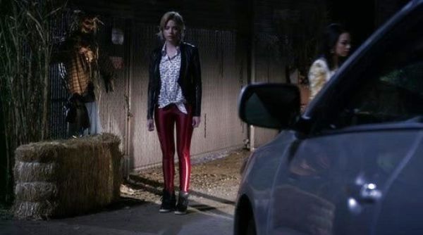Hanna Marin's Makeup Print Mina Tie Front Blouse on Pretty Little Liars