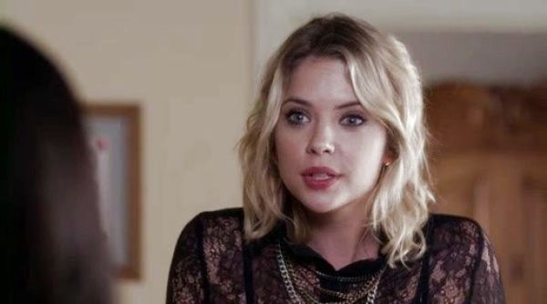 Hanna Marin's Shield Lace Shirt on Pretty Little Liars