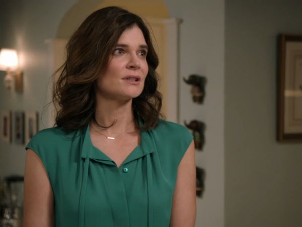 Heather Hughes' Green Tie Neck Blouse on Life In Pieces