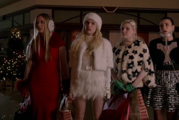 Hester Ulrich's Stars Mini Faux Fur Cape Co-ord on Scream Queens