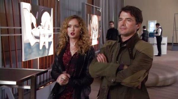 Ivy Dickens's Midnight Floral Drape Blouse on Gossip Girl